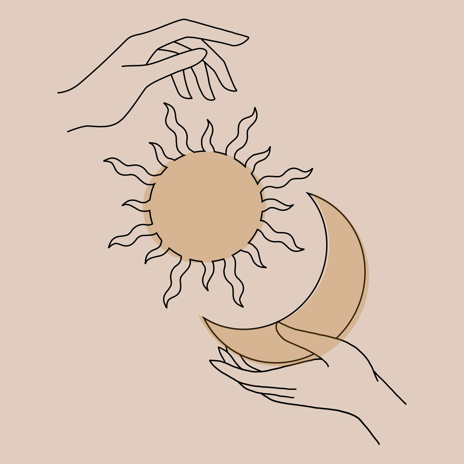 The Sun And Moon Are In The Hands Of Two People