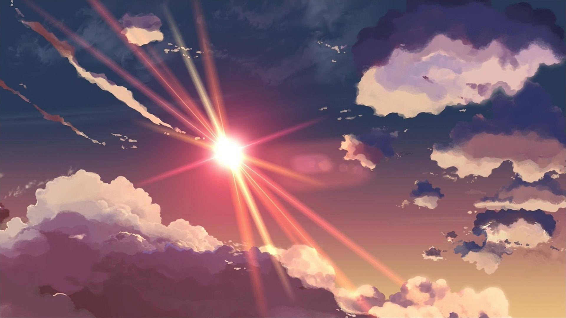 The Sun In The Sky Aesthetic Anime Scenery Background