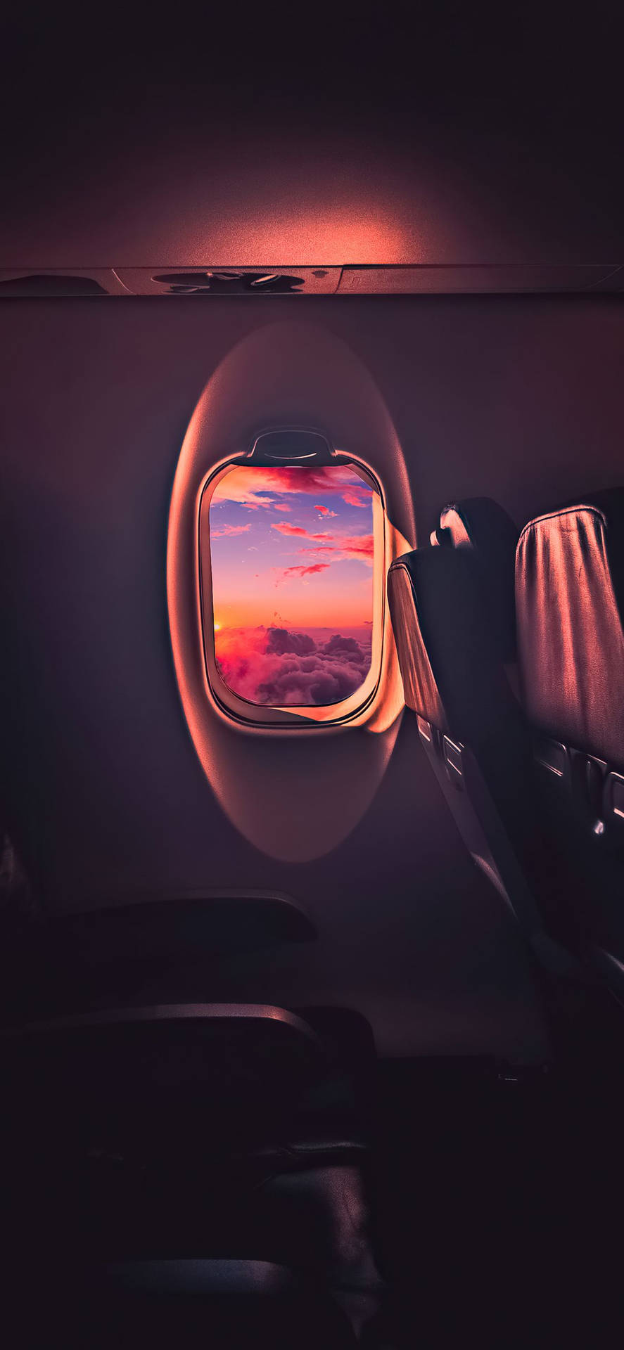 The Sun Shines On A Plane Window Background