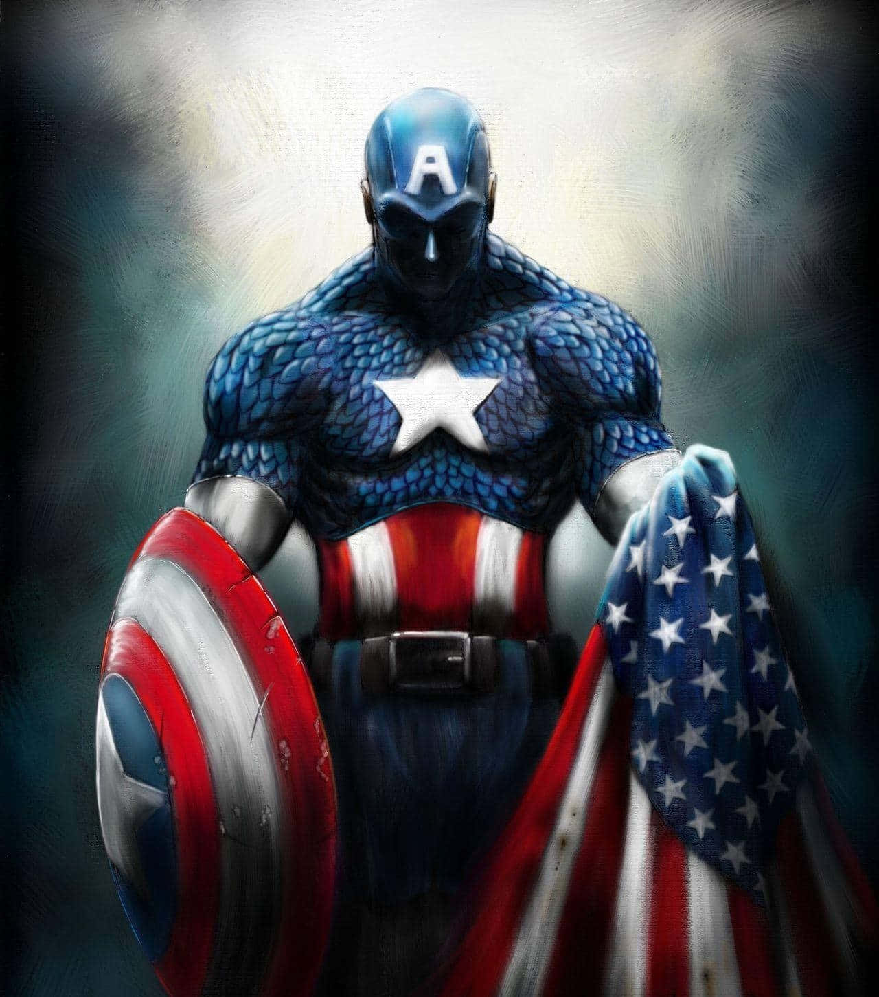 The Superhero Captain America Ready To Embark On His Epic Journey Background