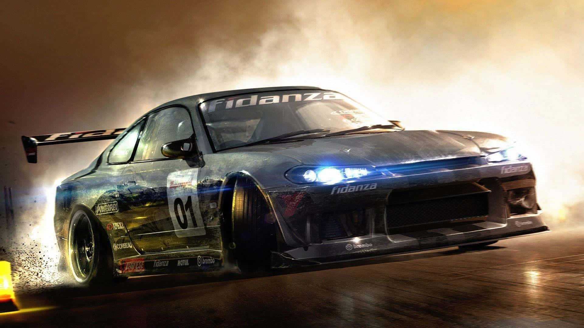 The Supra Drifting Around The Track