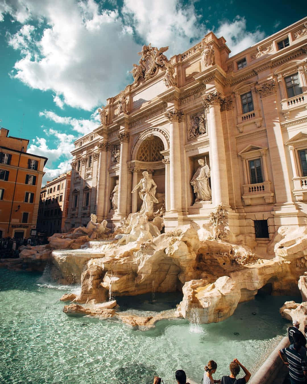 The Symbolic Trevi Fountain Background