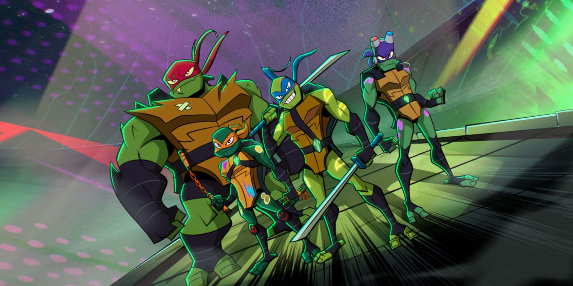 The Teenage Mutant Ninja Turtles Leaping Into Action