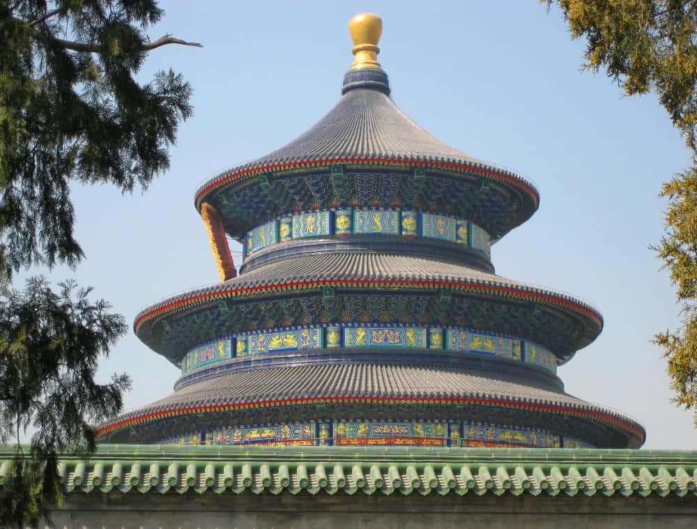 The Temple Of Heaven's Ancient Chinese Architecture Background