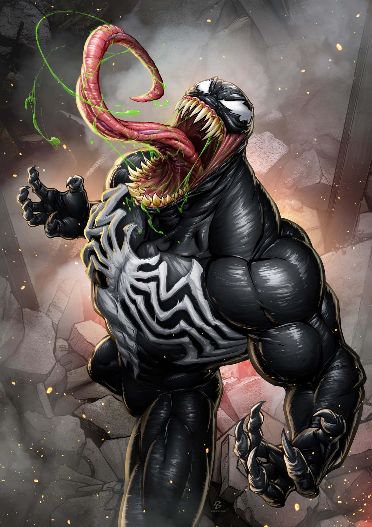The Terrifying Black Venom Spider Background