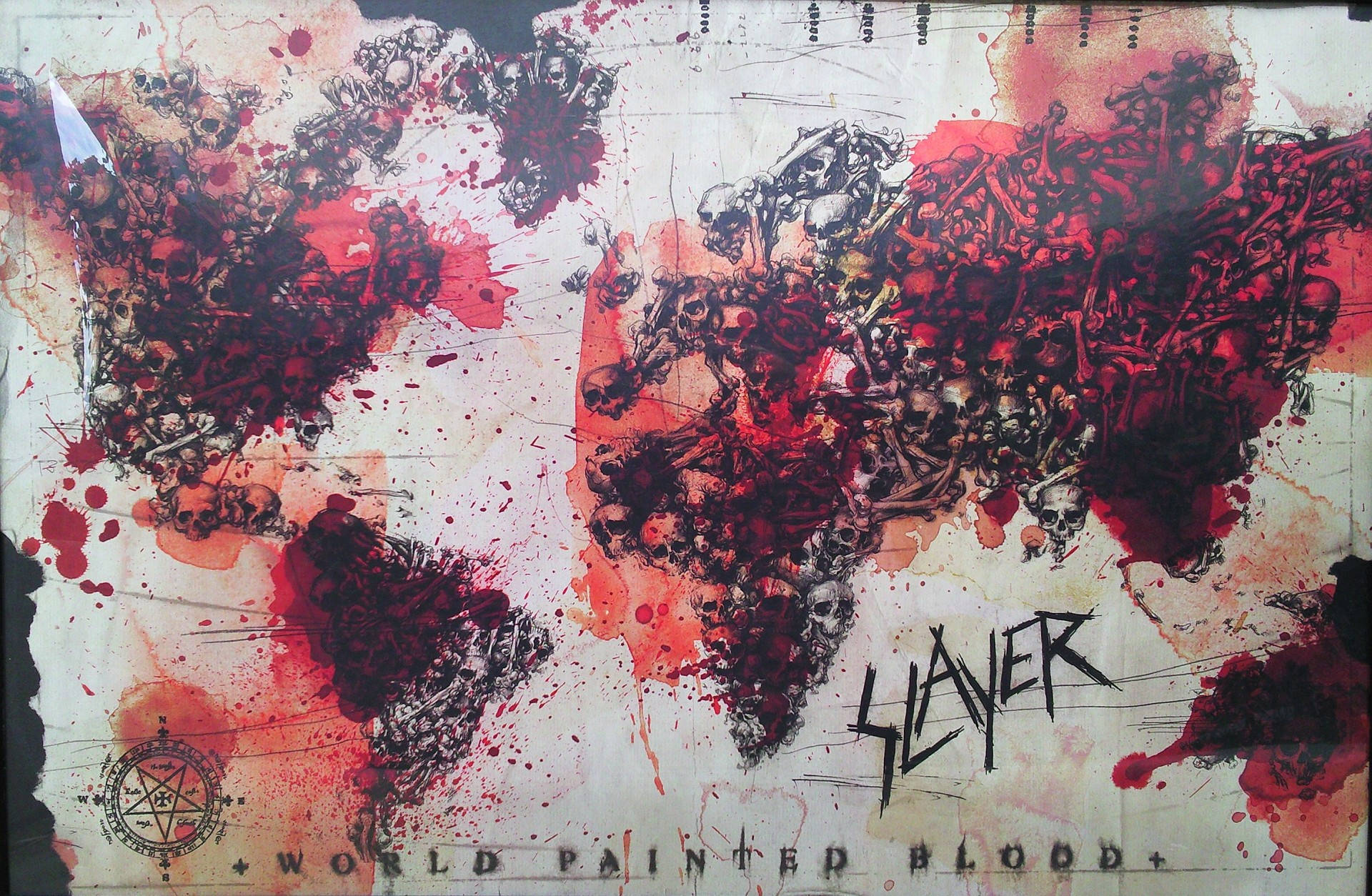 The Thrash Metal Band Slayer's Bloody Map Background