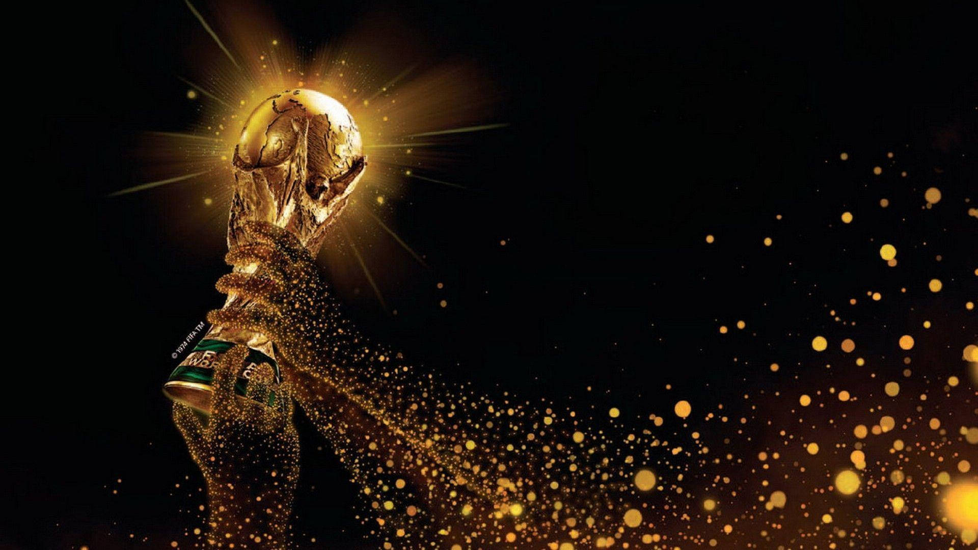 The Trophy Sparkle Ahead Of The 2022 Fifa World Cup Background