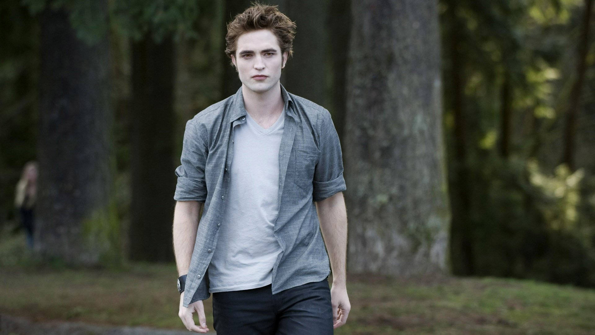 The Twilight Saga Edward In Woods Background