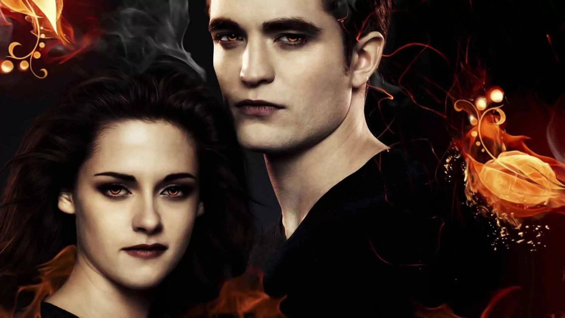 The Twilight Saga Fiery Bella And Edward Background