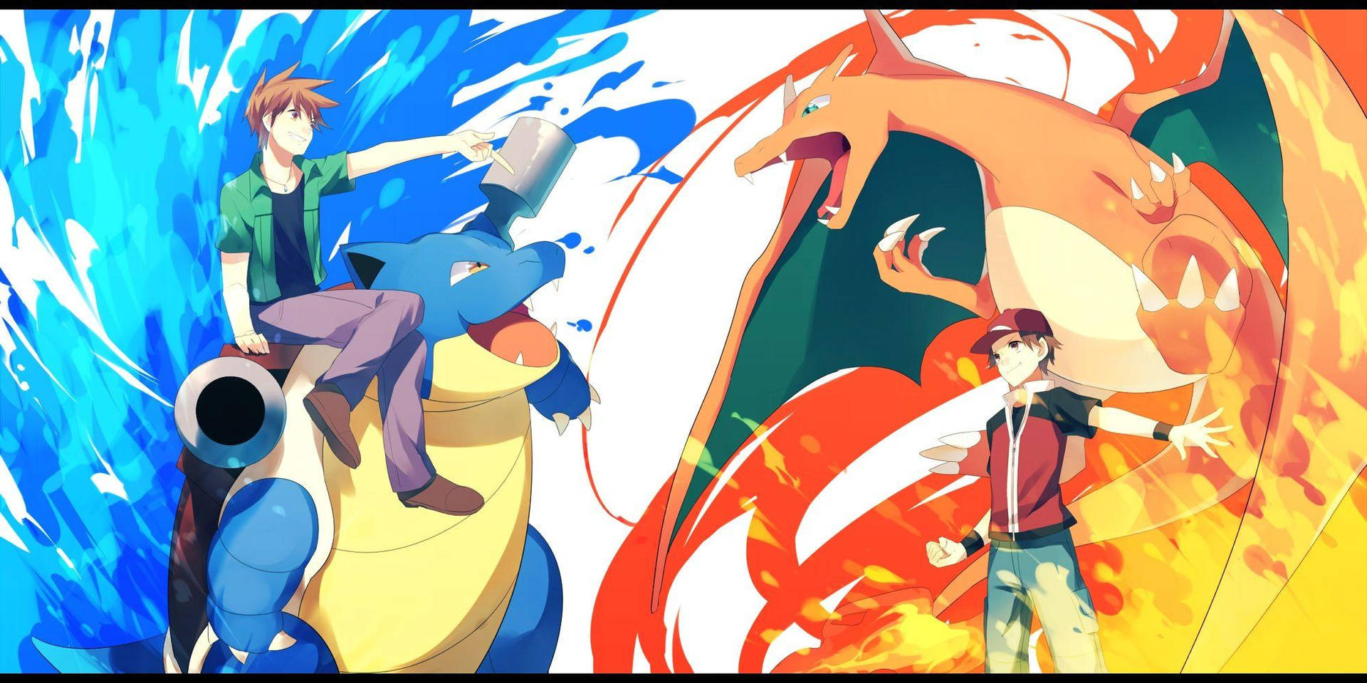 The Ultimate Duel - Blastoise And Charizard's Epic Match! Background