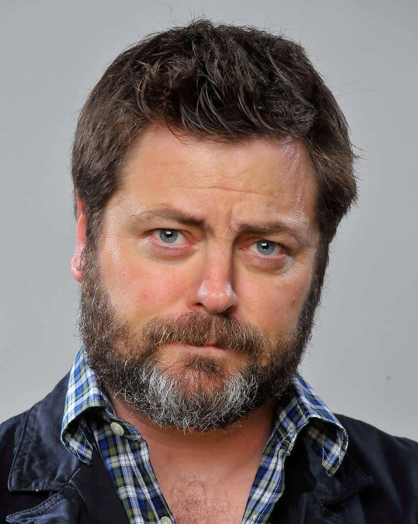 The Unforgettable Nick Offerman, Charming In His Signature Style Background