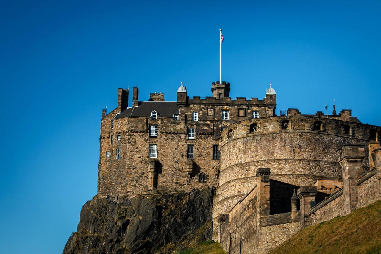 The Union Flag At Edinburgh Castle Background