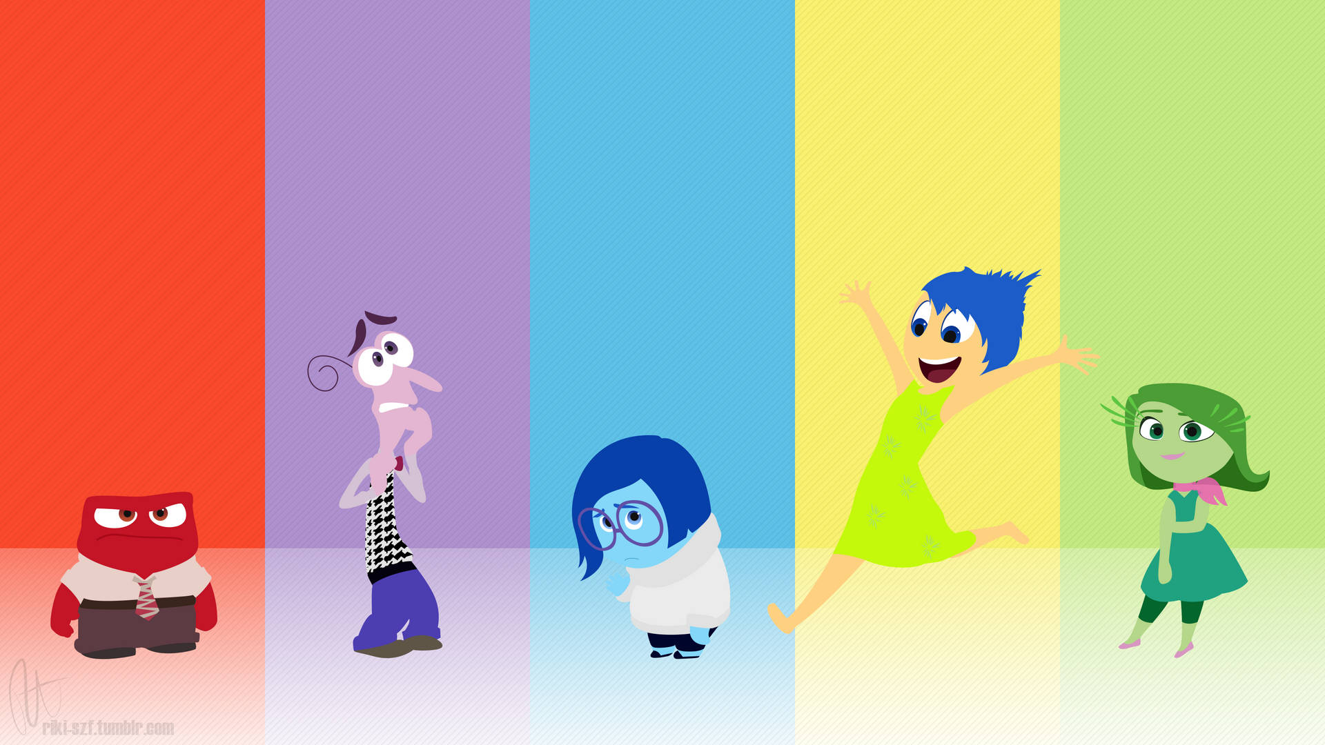 The Unique And Colorful Cast Of Characters From Pixar's Movie, Inside Out. Background