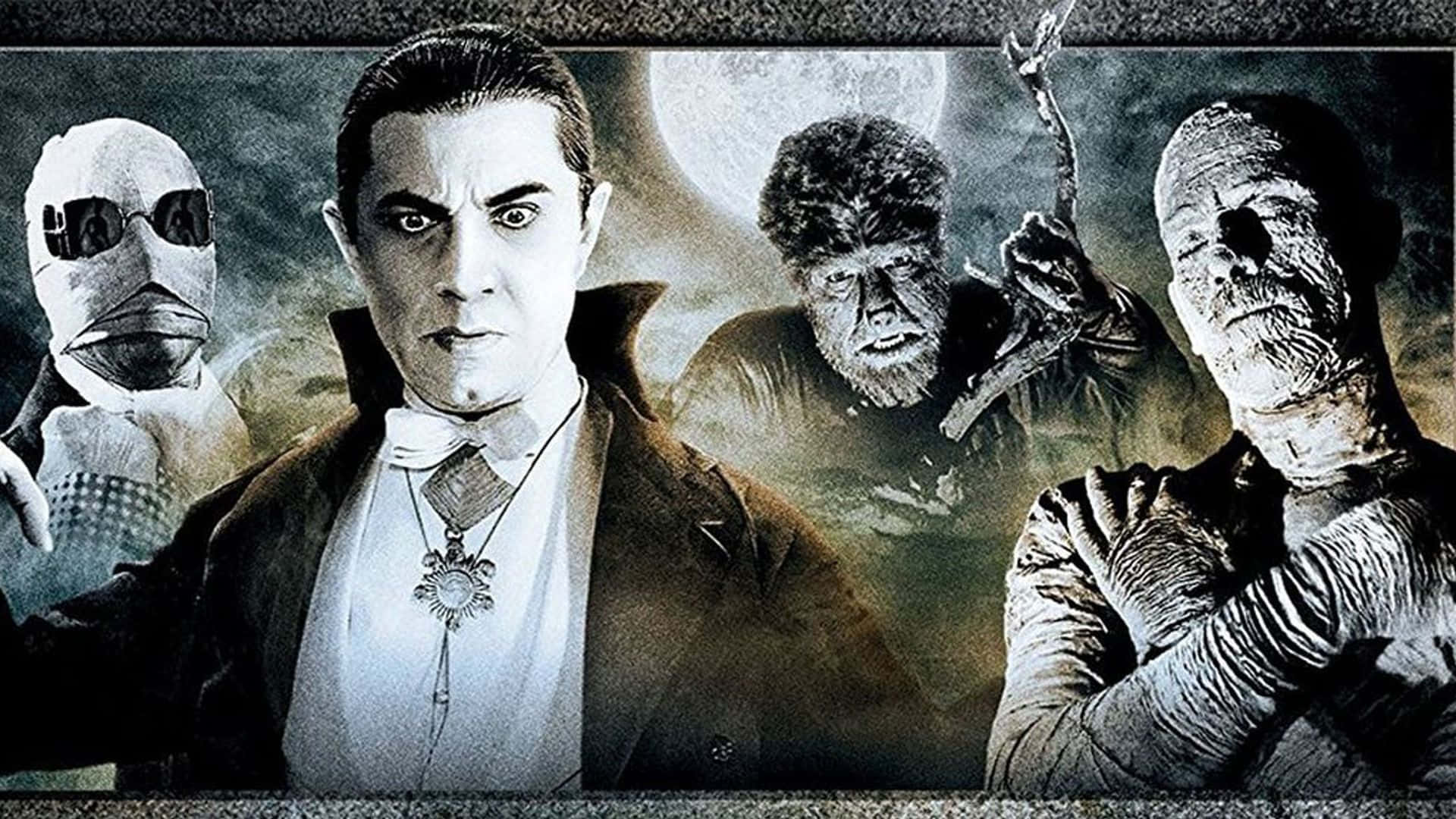 The Universal Monsters In The Spotlight Background
