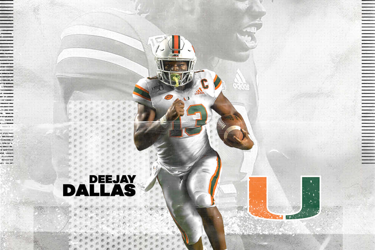 The University Of Miami Hurricanes, An Iconic Powerhouse Of The College Football World. Background