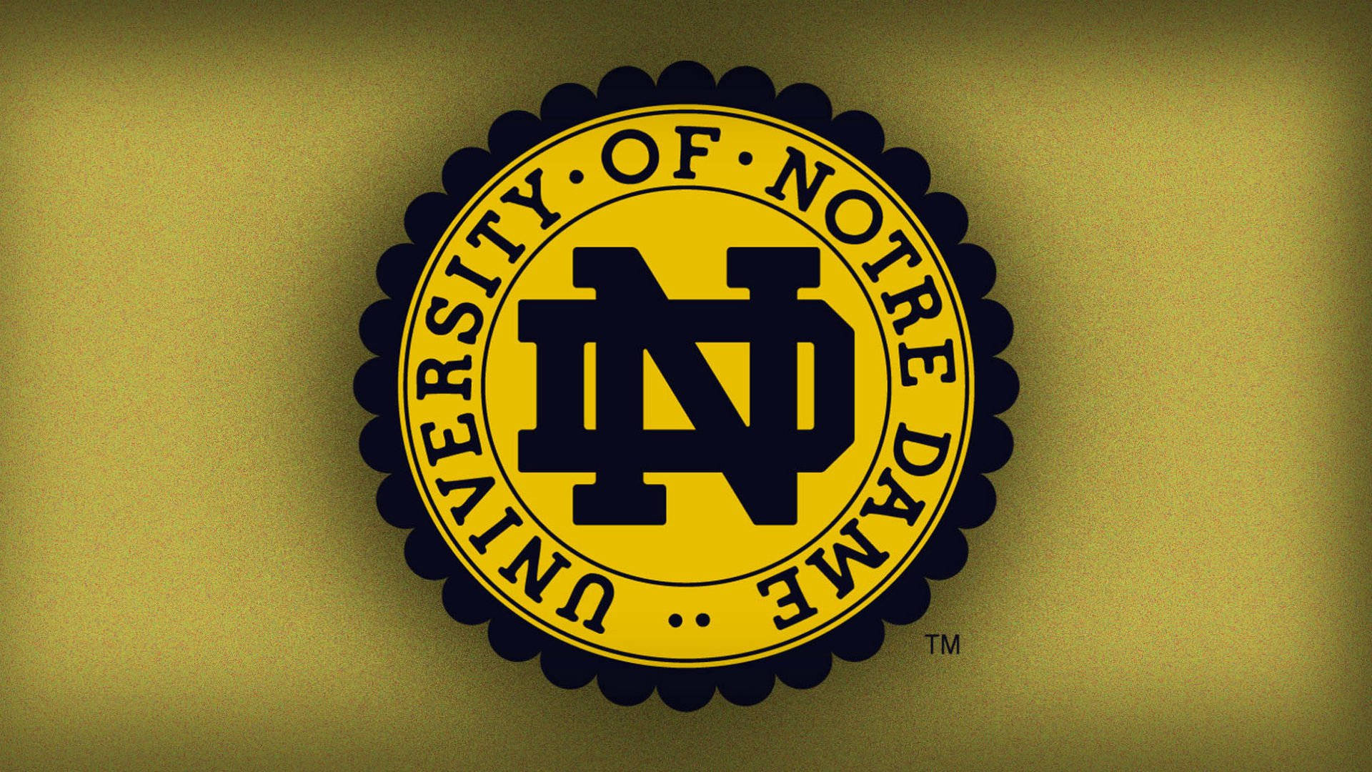 The University Of Notre Dame Logo Is Shown On A Yellow Background Background