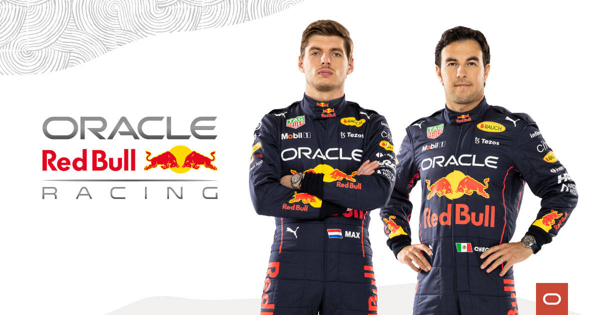 The Unstoppable Force - Red Bull Racing Drivers With Oracle Official Sportscar Background