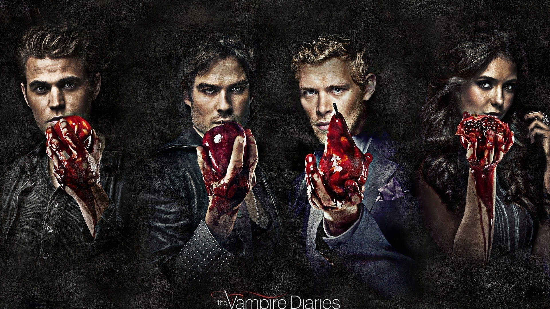 The Vampire Diaries Characters Holding Bloody Fruits