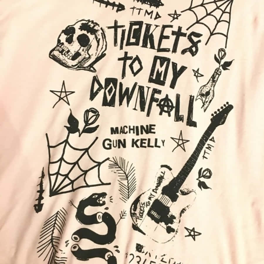 The Vibrancy Of Machine Gun Kelly’s “tickets To My Downfall” Album Artwork Creates An Exciting Energy. Background
