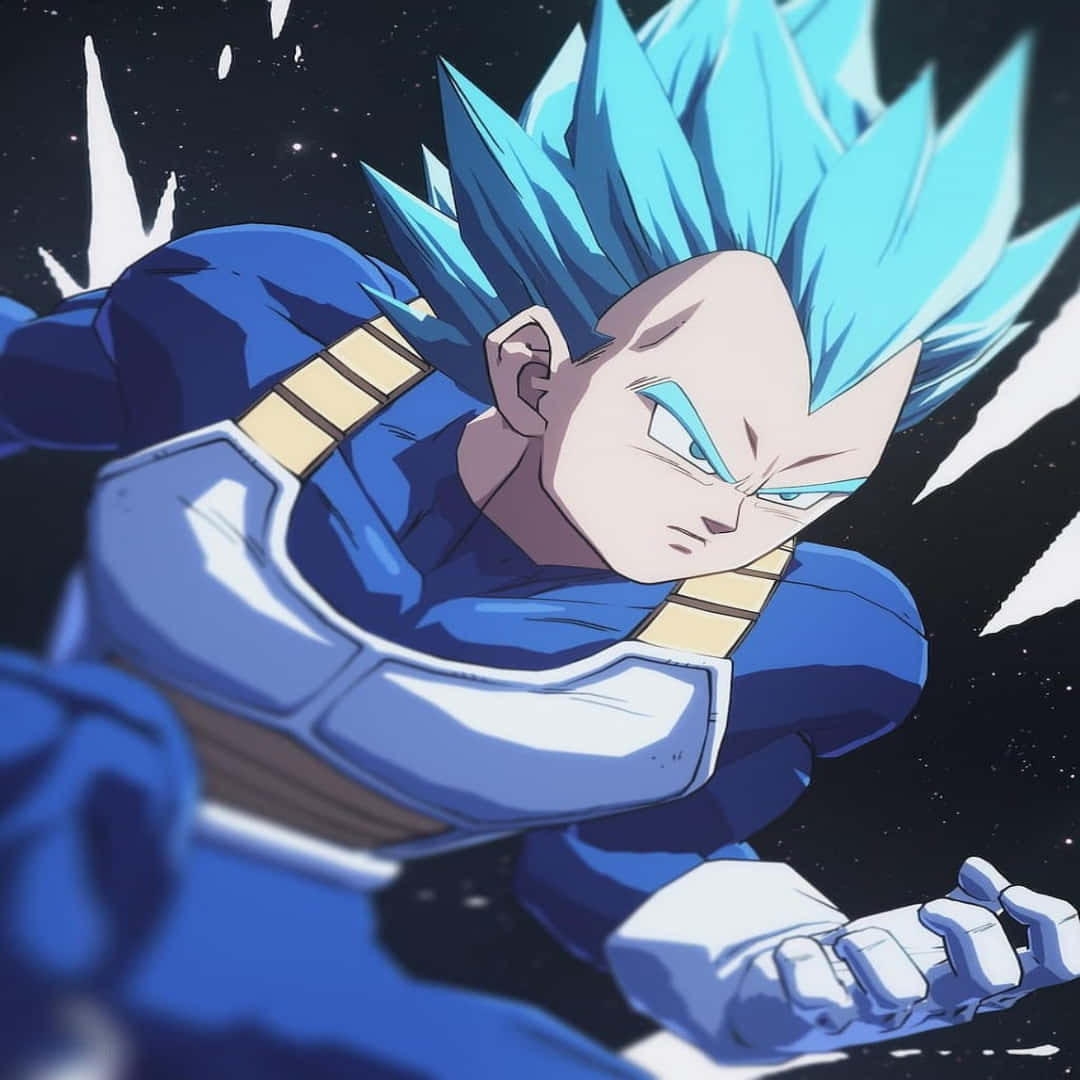 The Vibrant Blue Hues Of Vegeta's Aura In Dragon Ball. Background