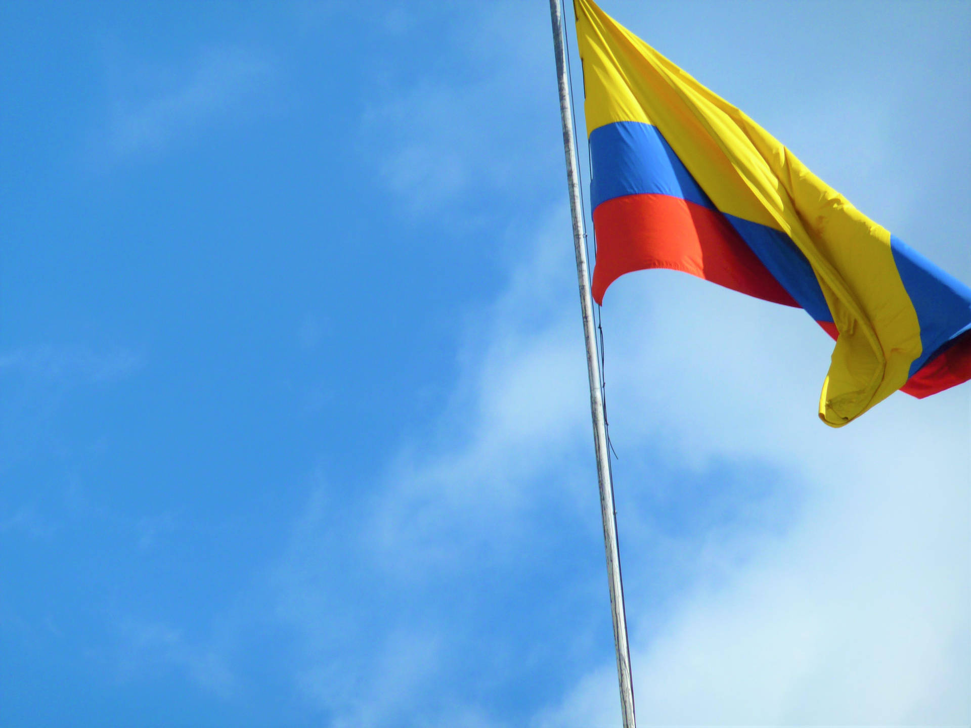 The Vibrant Flag Of Colombian Pride Background