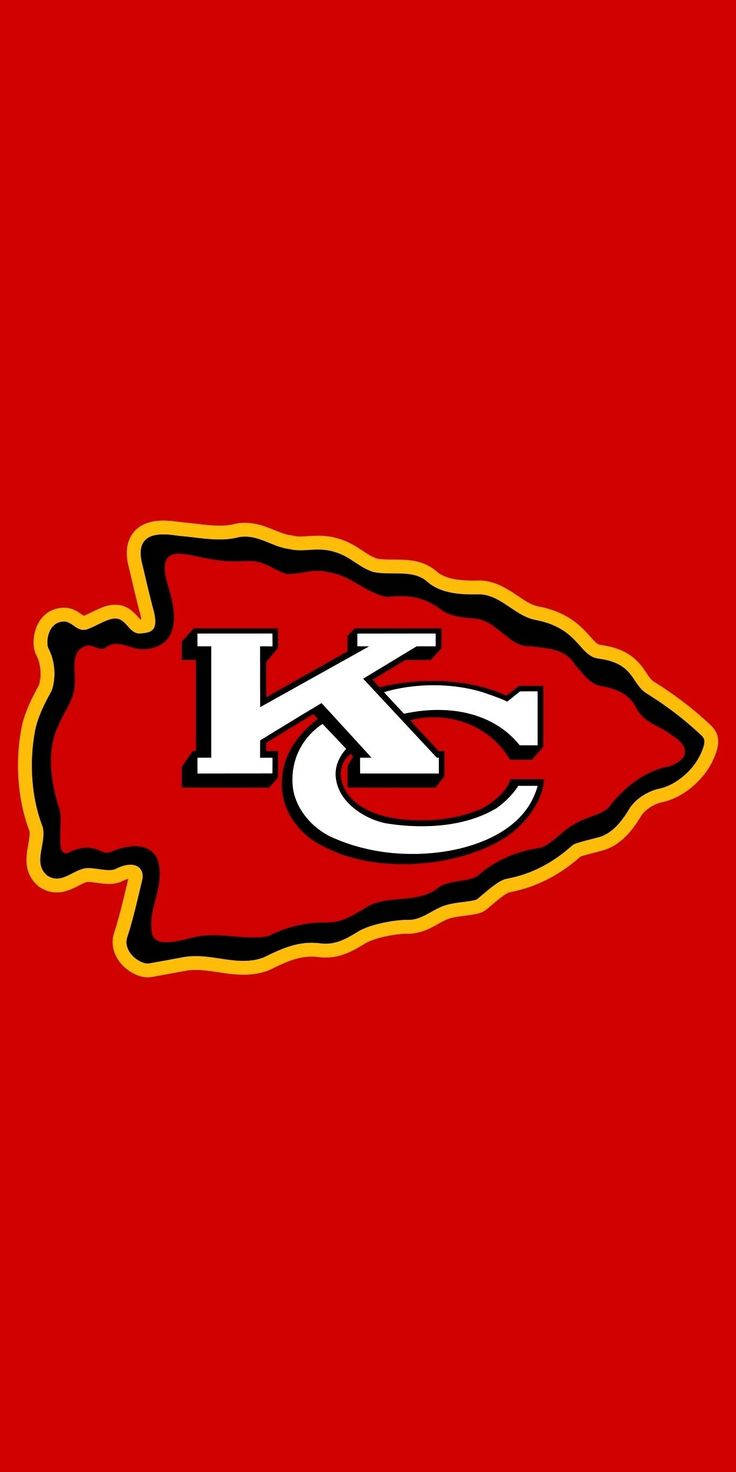 The Vibrant Logo Of Kansas City Chiefs Displayed On A Red Background. Background