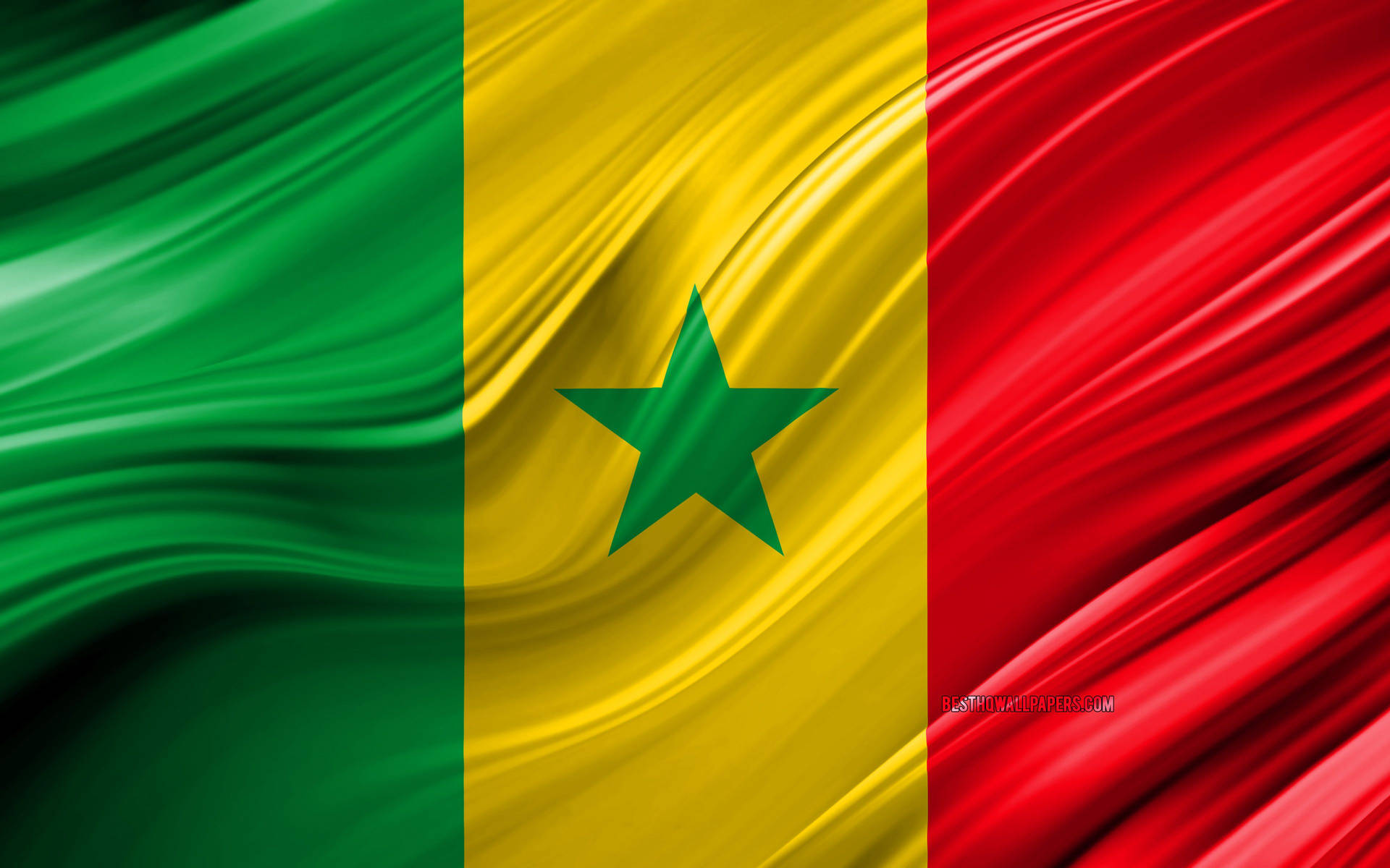 The Vibrant National Flag Of Senegal In High Resolution Background