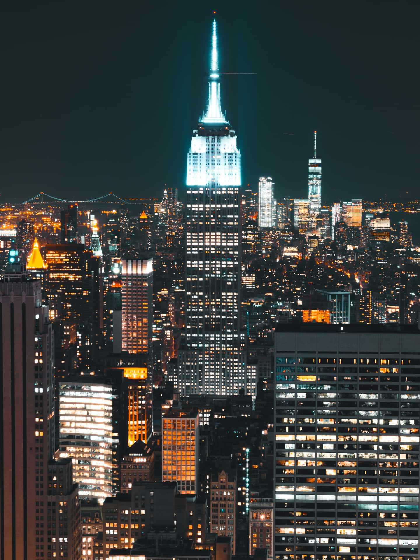 The View Of Midtown Manhattan From New York State Background