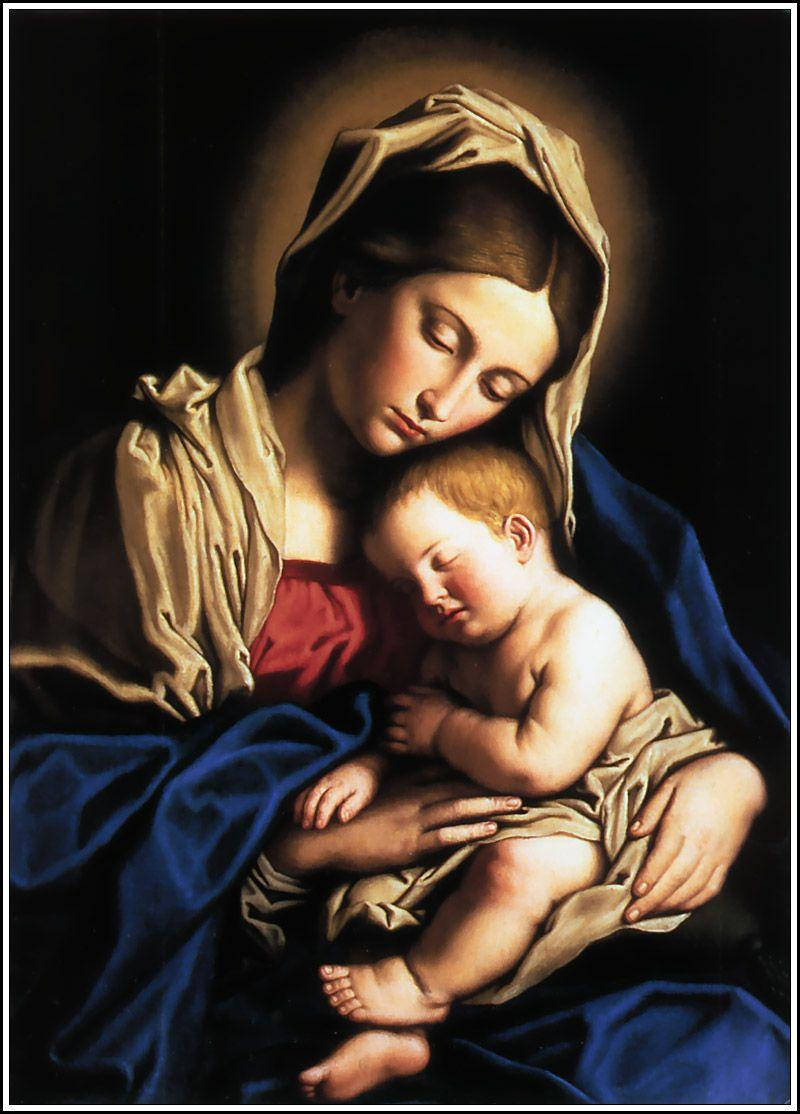 The Virgin Mary Caring Background