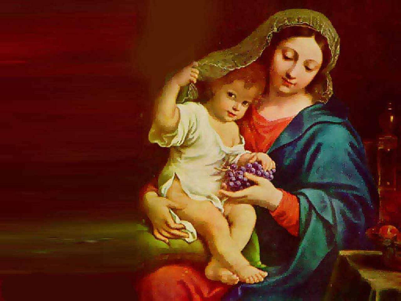 The Virgin Mary Feeding Jesus Background