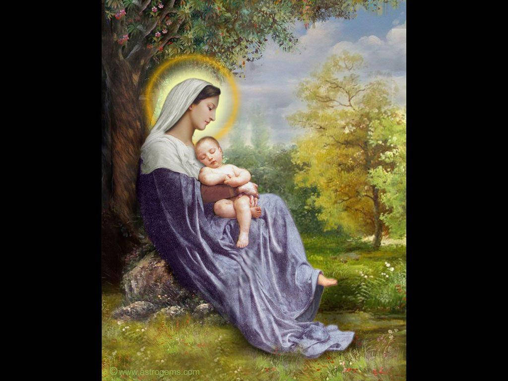 The Virgin Mary Motherly Background