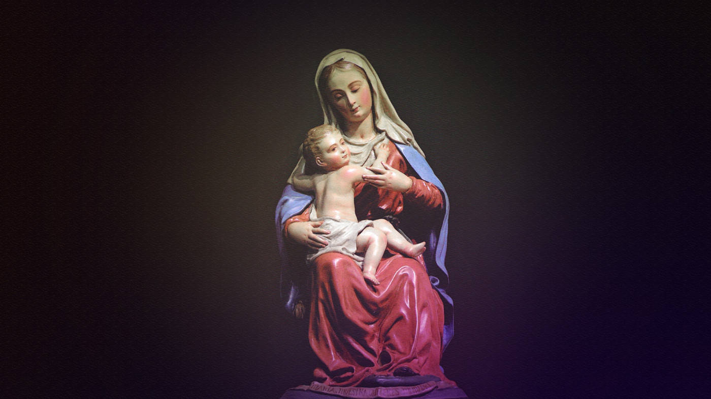 The Virgin Mary Sculpture Background