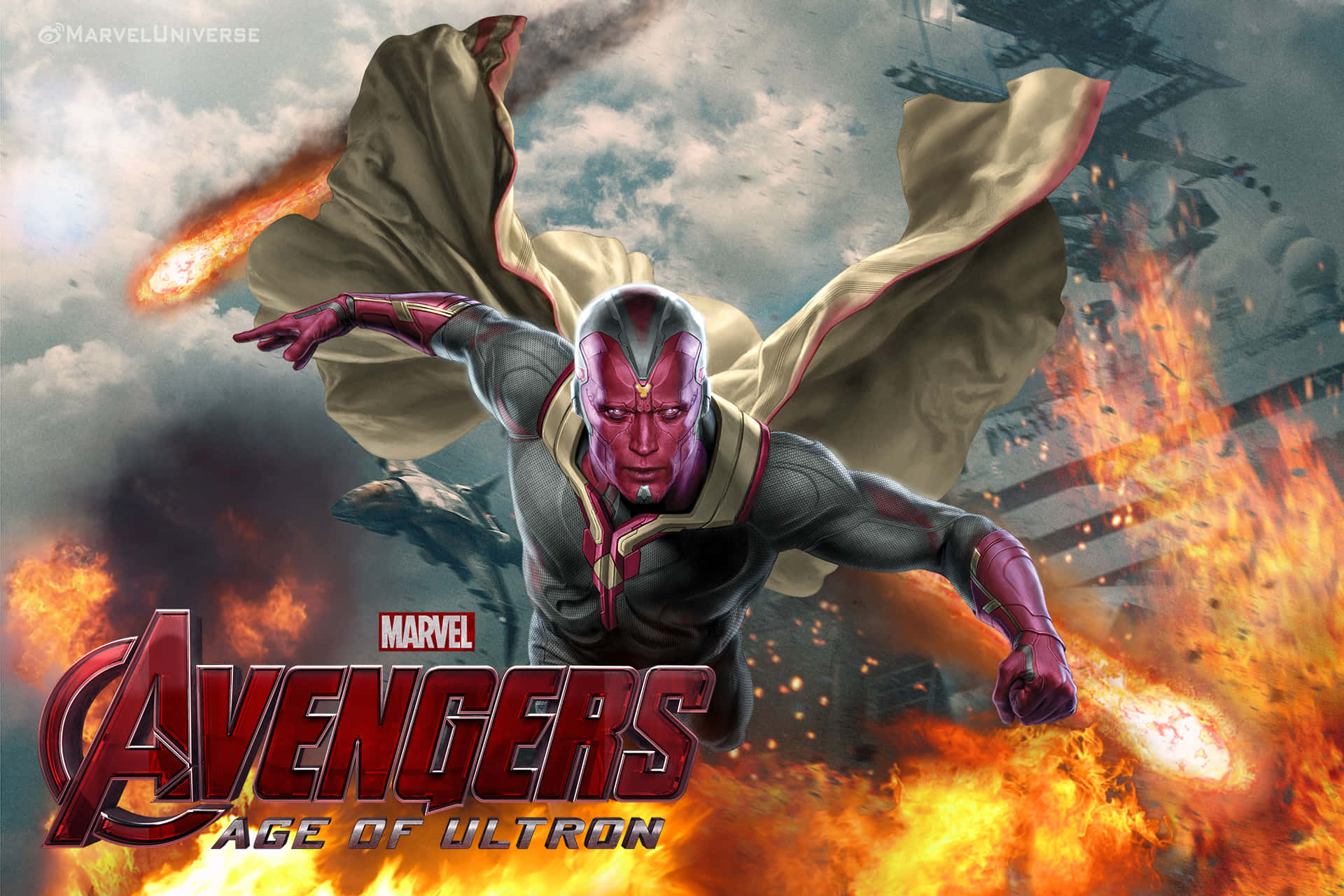 The Vision Of The Avengers Guarding The Earth Background