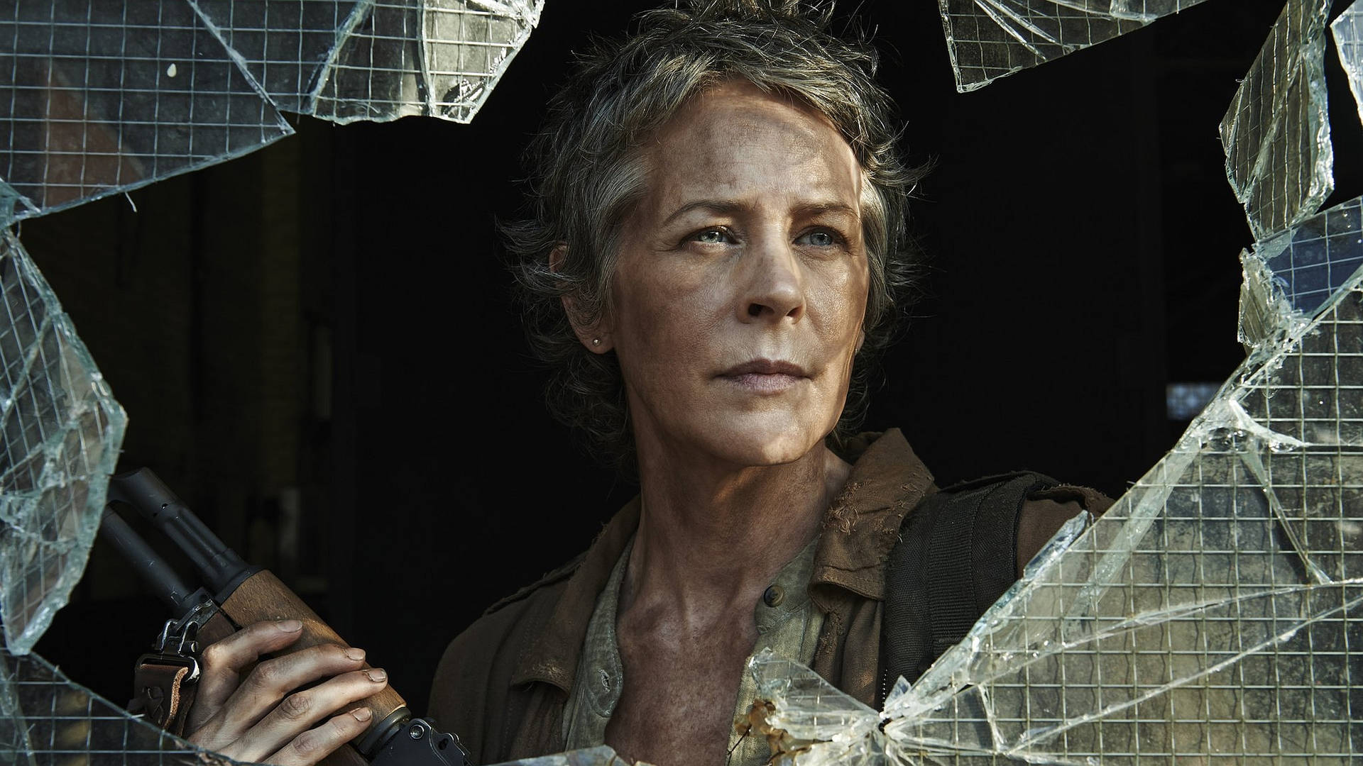 The Walking Dead Carol With Rifle Background
