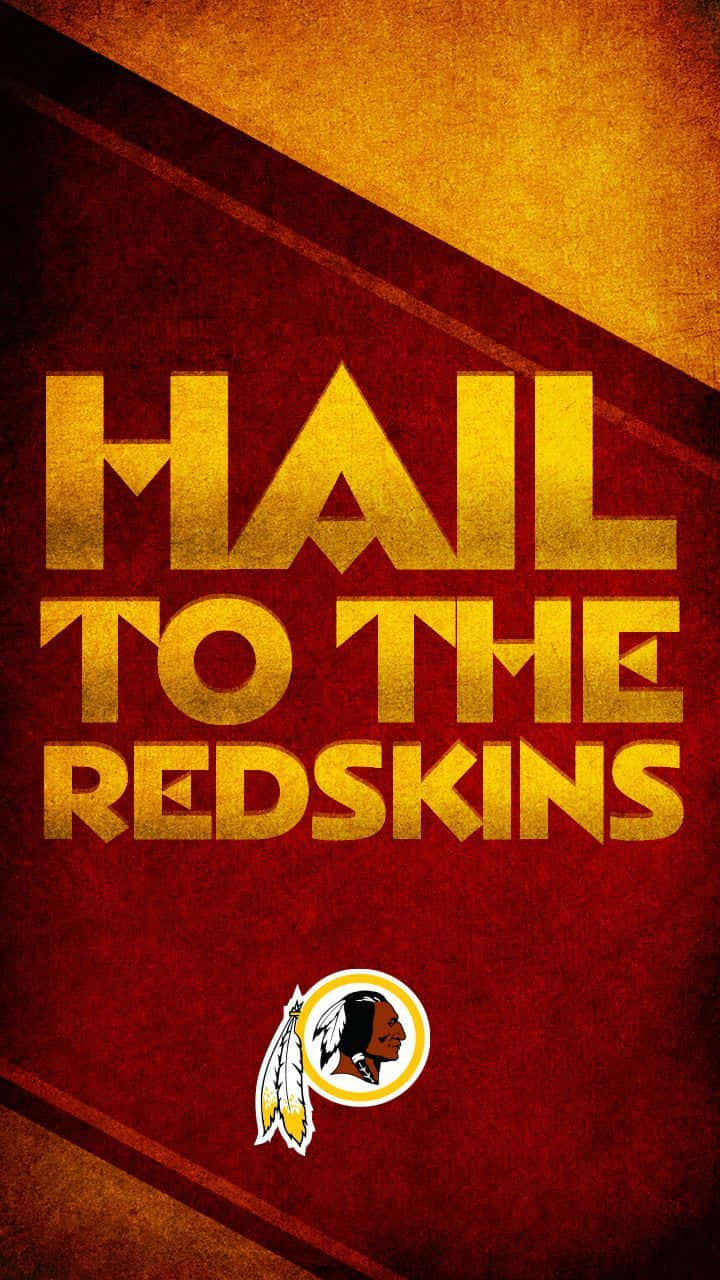 The Washington Redskins Logo With The Words Hail To The Redskins Background