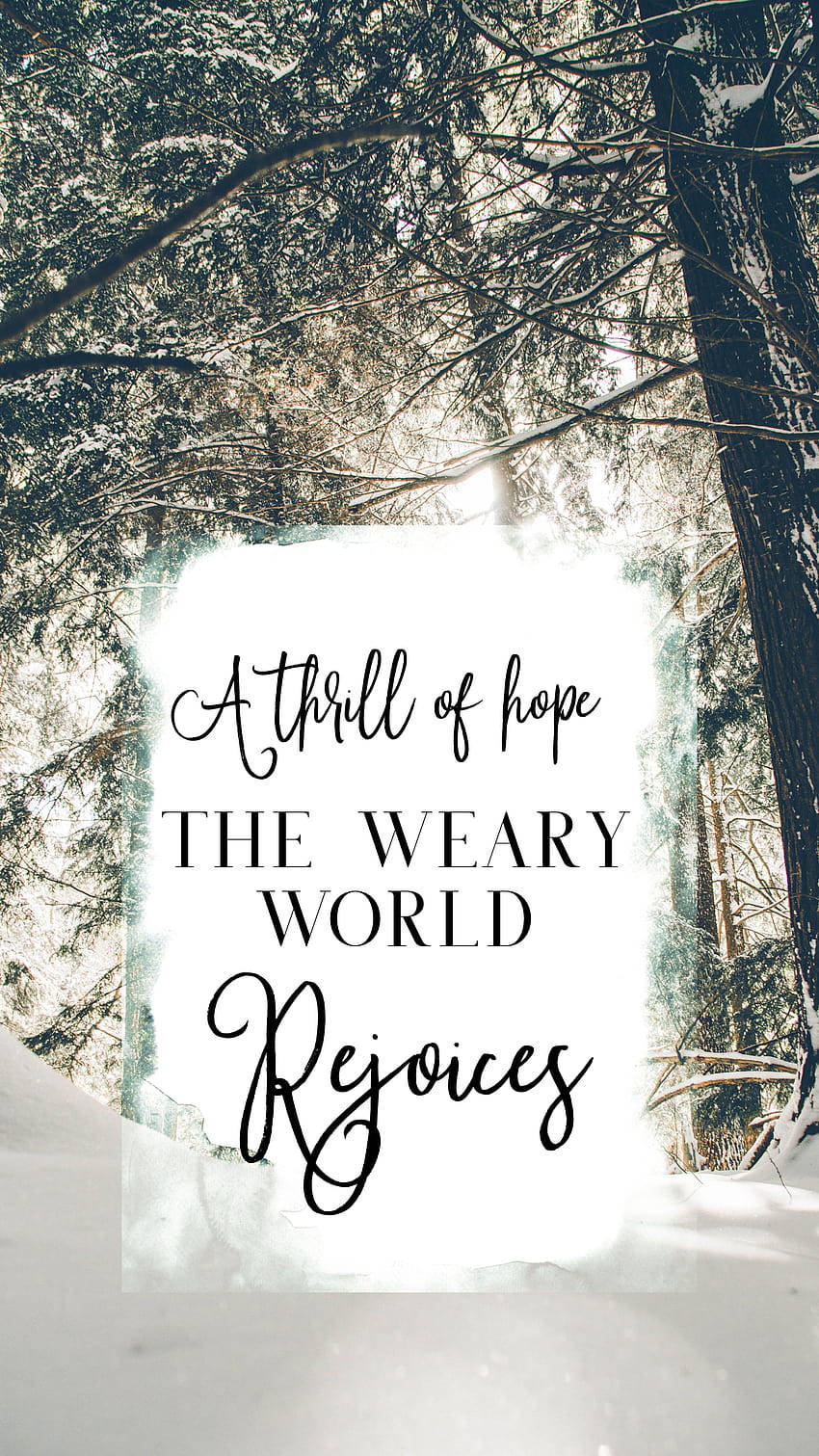 The Weary World Rejoices Versed Background