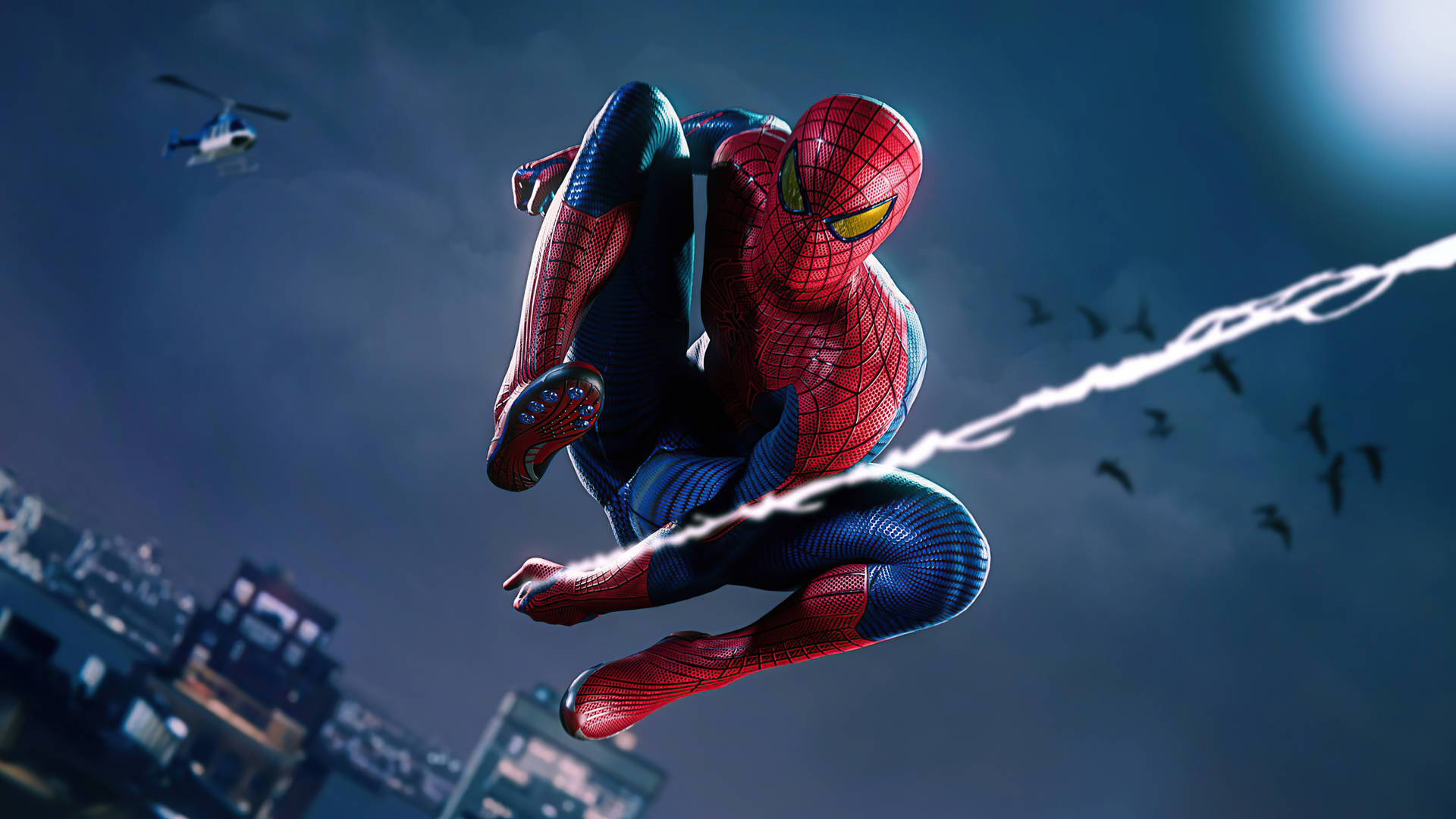 The Web Slinger Takes The Rooftops Of Manhattan By Storm. Background