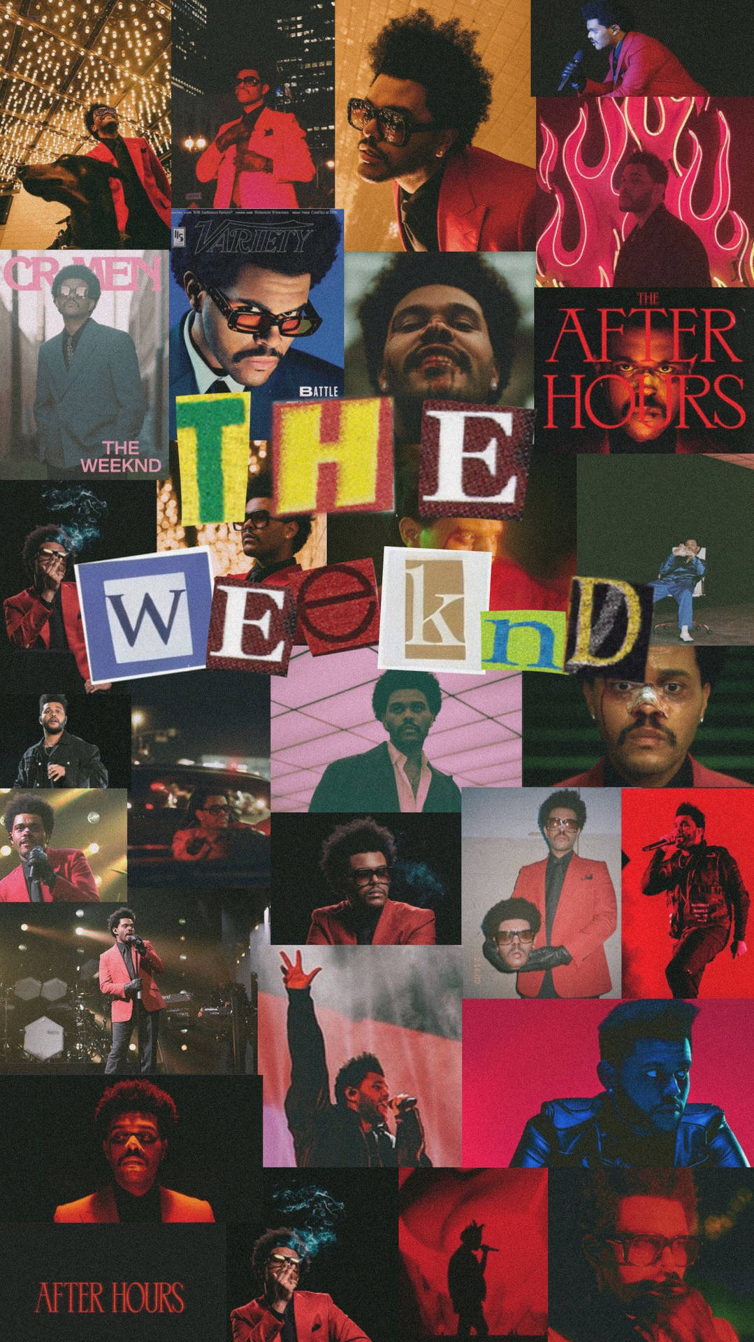 The Weeknd After Hours Collage Background