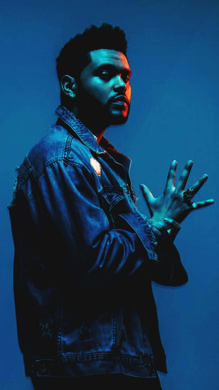 The Weeknd Blue Neon Iphone Background