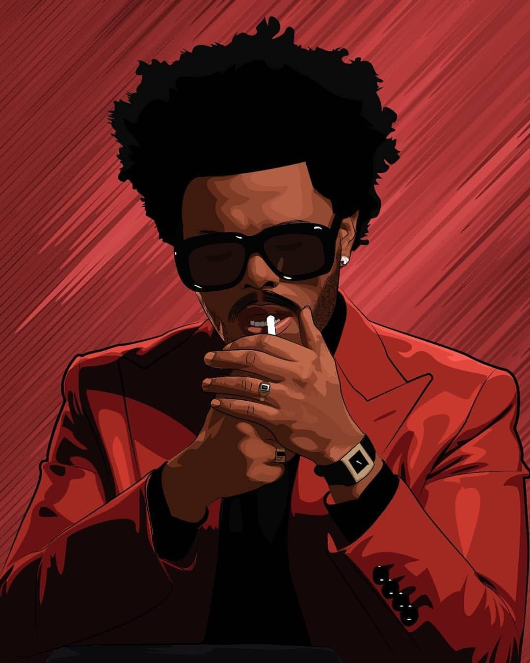 The Weeknd Digital Art Background