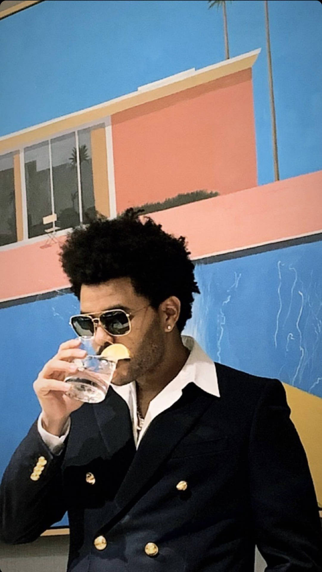 The Weeknd Having A Drink Background