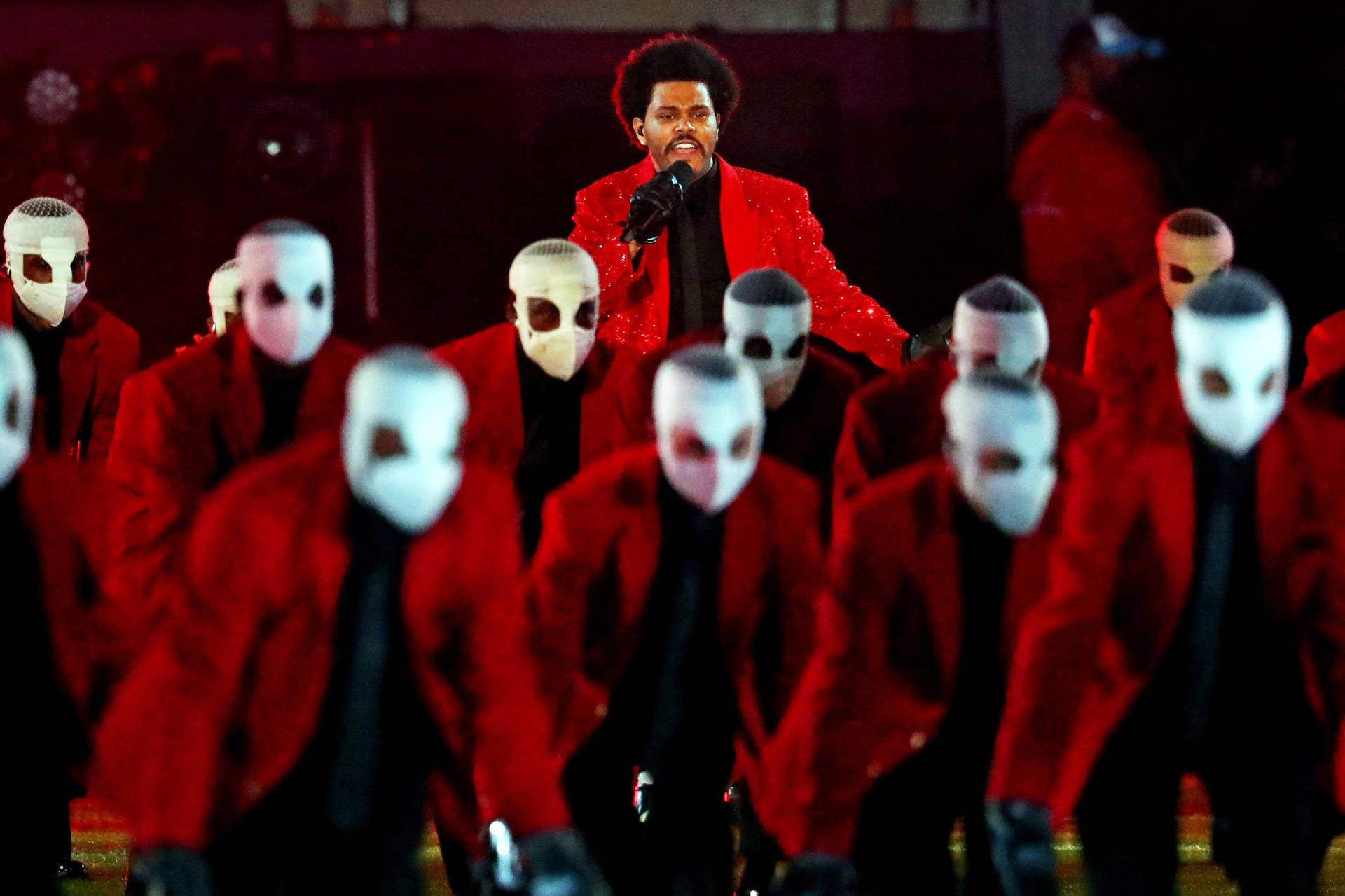 The Weeknd Performing At Super Bowl Background