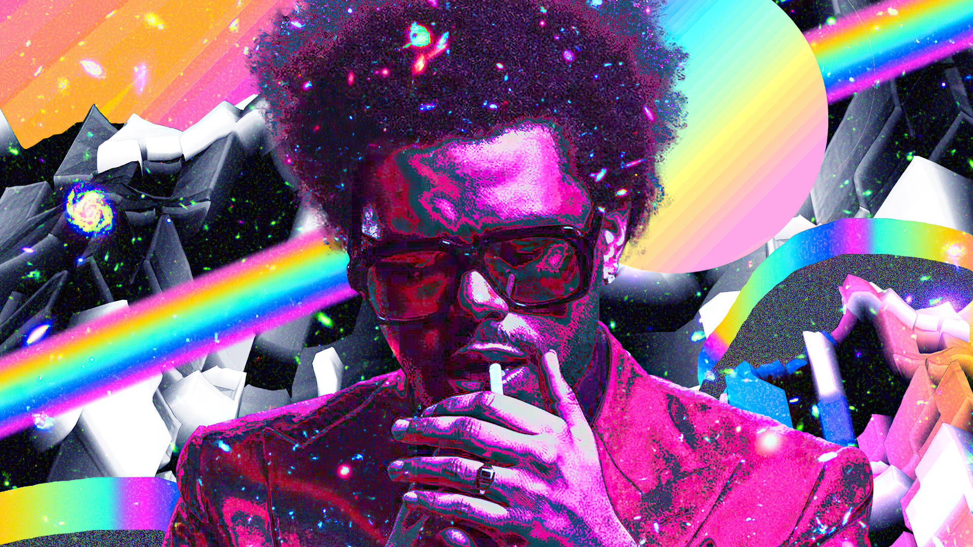 The Weeknd Psychedelic Art Background