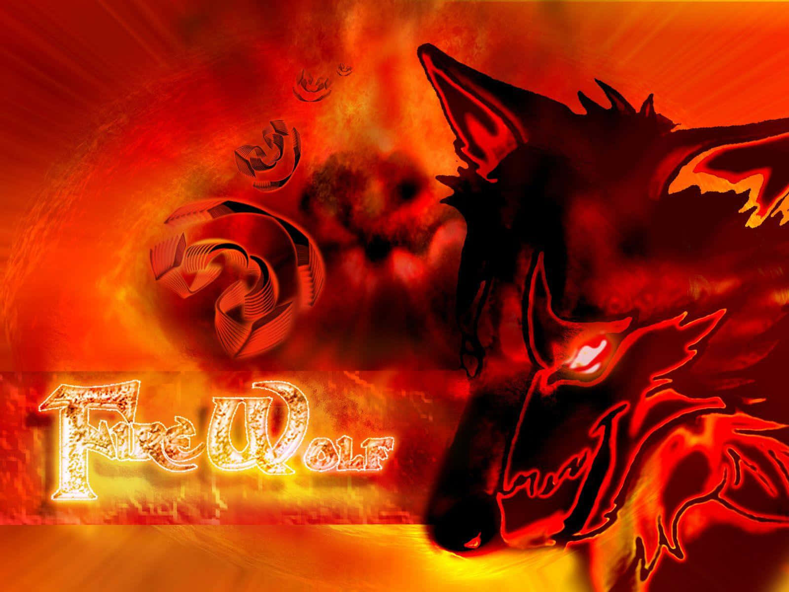 The Wild And Bold Fire Wolf Background