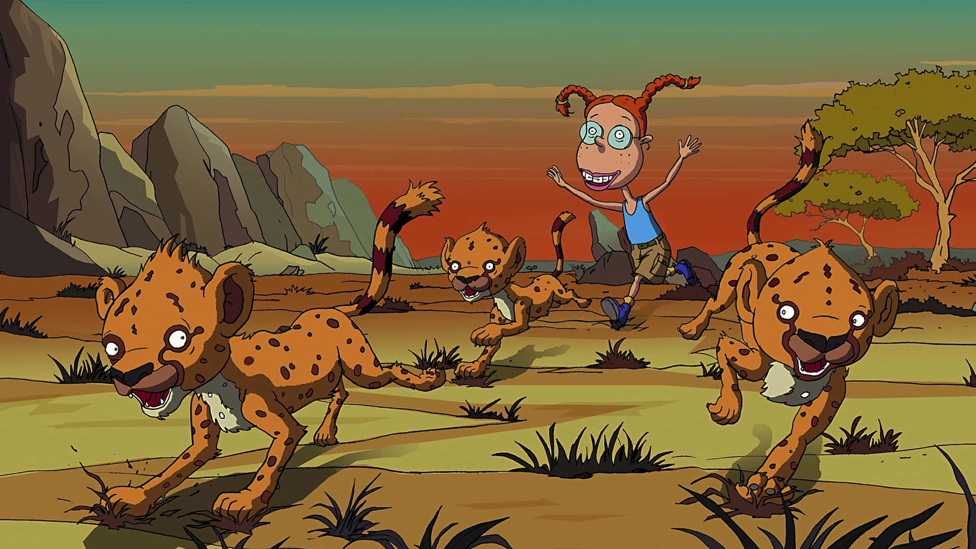 The Wild Thornberrys Eliza With Cheetahs Background