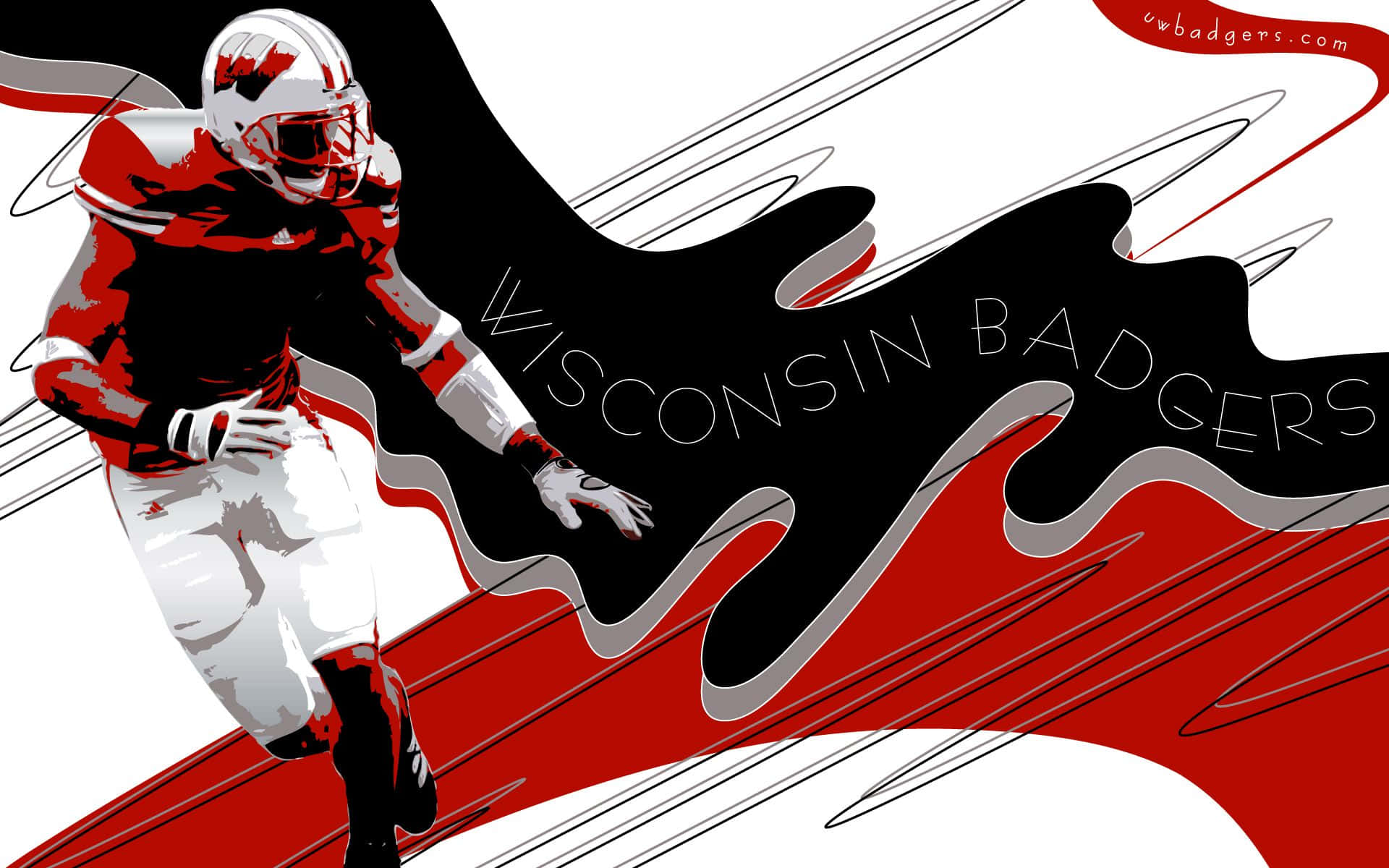 The Wisconsin Badgers Logo On Red Background Background