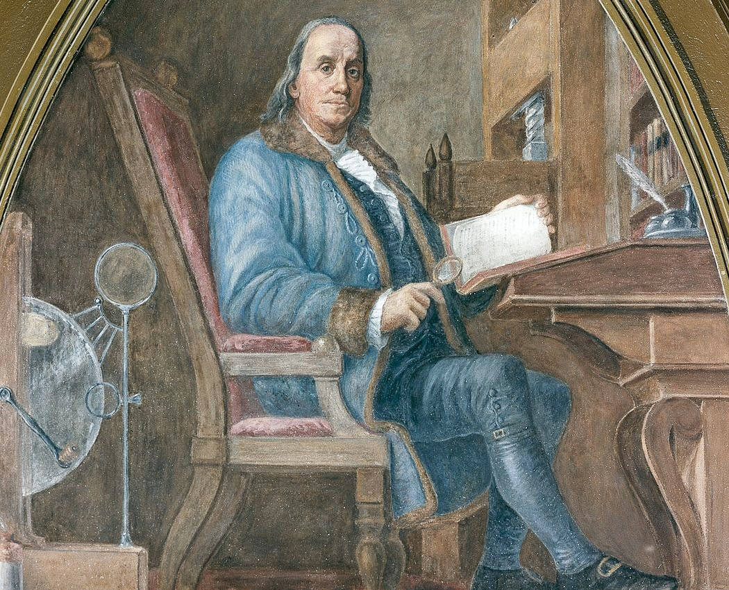 The Wisdom Of Ages - A Portrait Of Benjamin Franklin. Background