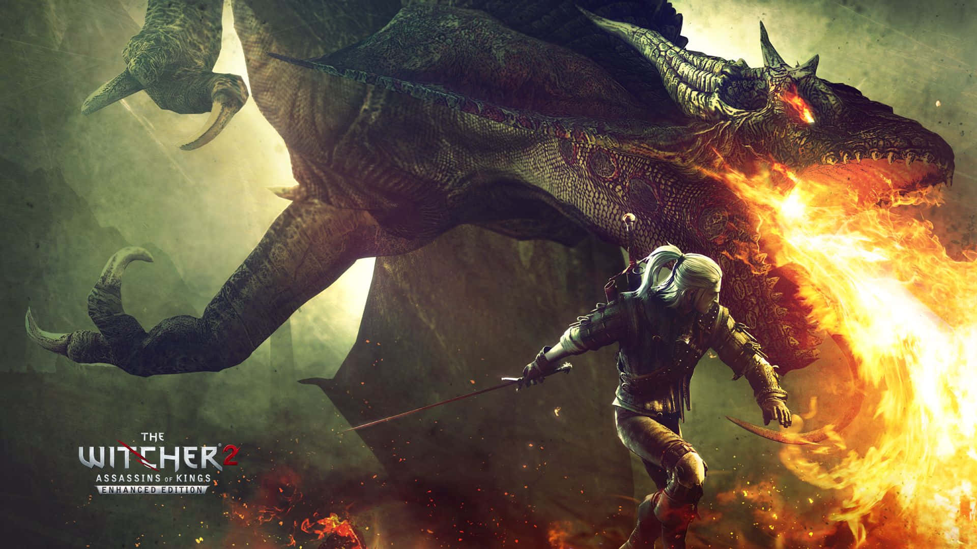 The Witcher 1920x1080 Geralt And Dragon