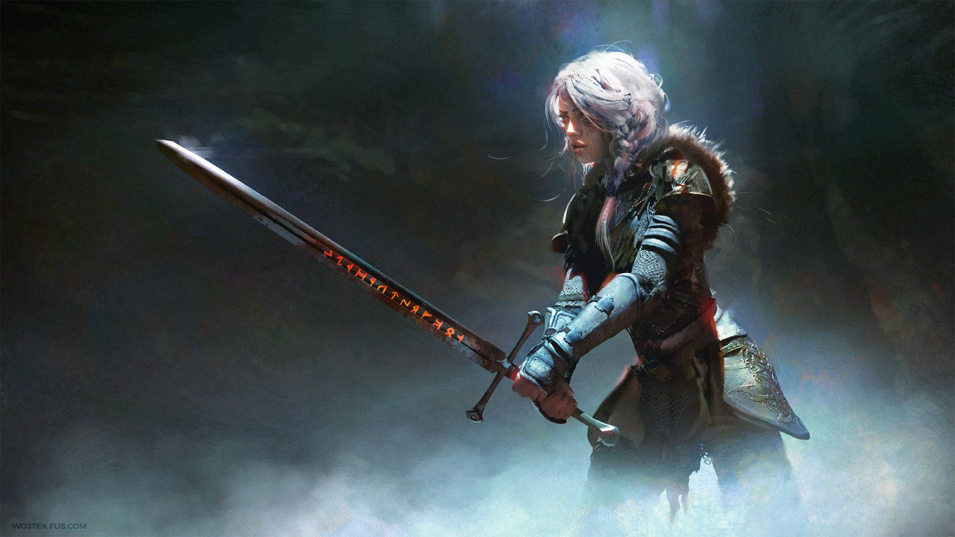 The Witcher 3 Ciri Sword Symbols Background