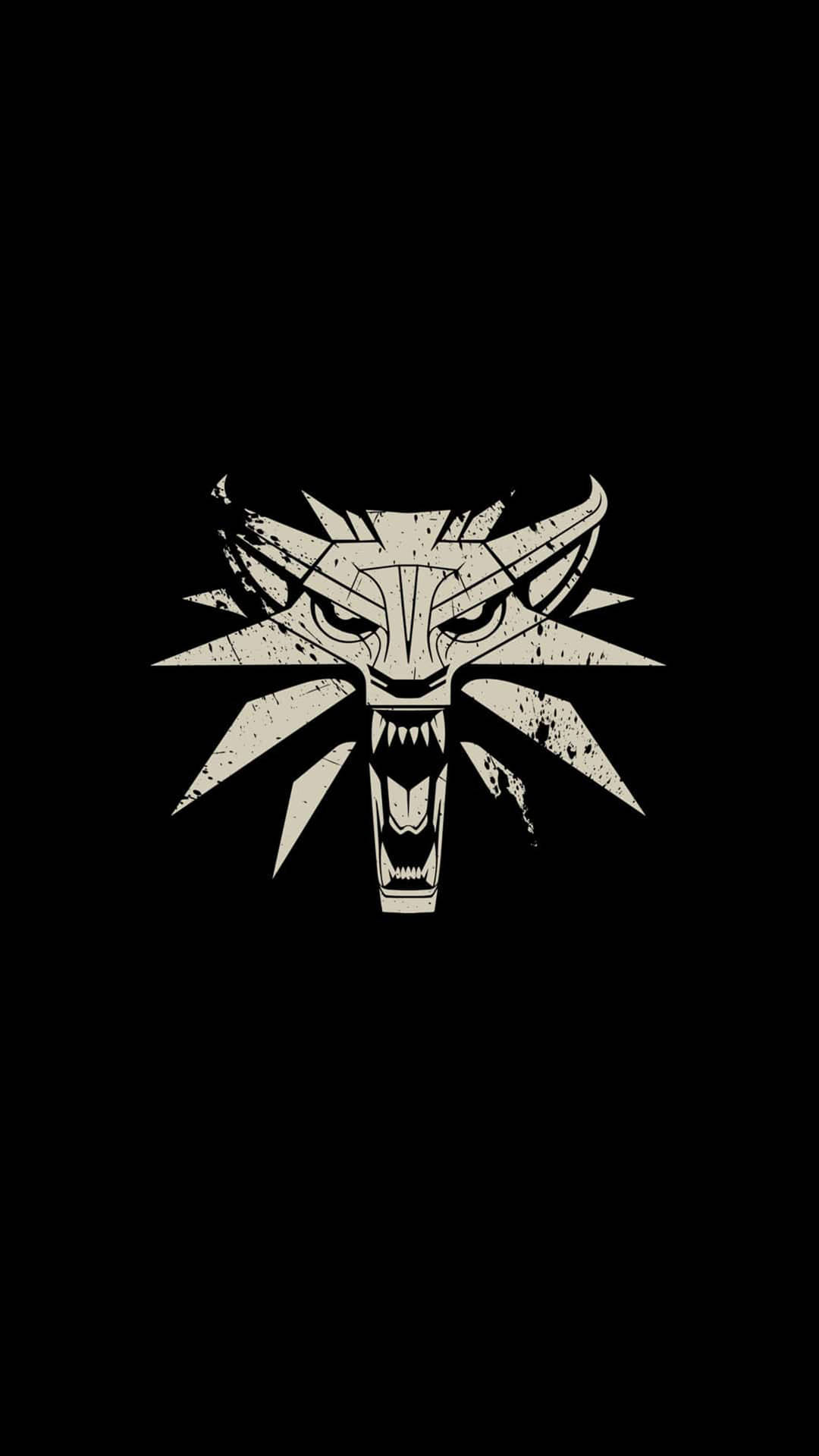 The Witcher Wolf Minimalist Black Phone Background